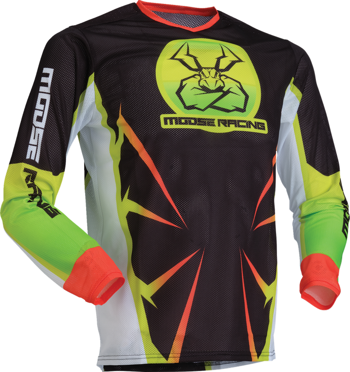 Moose Offroad Youth Agroid Mesh Jersey - Hi-Viz/Black - Large 2912-2533