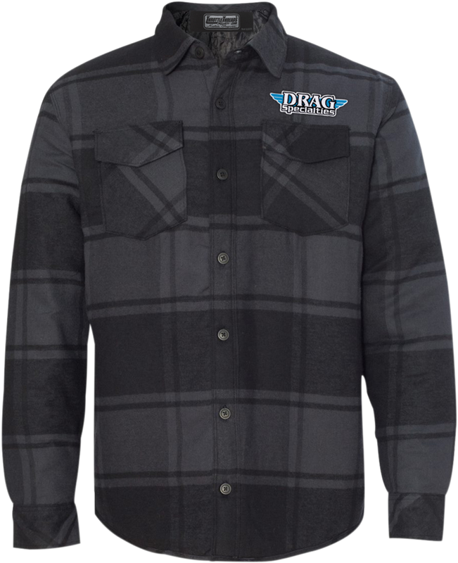 Throttle Threads Drag Specialties Quilted Plaid Jacket - Medium DRG24J86BKMR