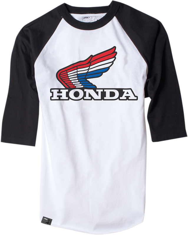 Factory Effex Vintage Honda Baseball T-Shirt - White/Black - Medium 17-87332