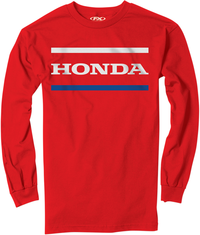 Factory Effex Honda Stripes Long-Sleeve T-Shirt - Red - Medium 23-87312