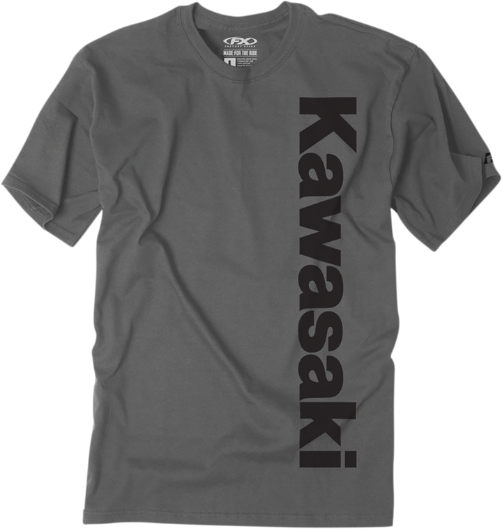 Factory Effex Kawasaki Vertical T-Shirt - Charcoal Gray - Large 24-87104