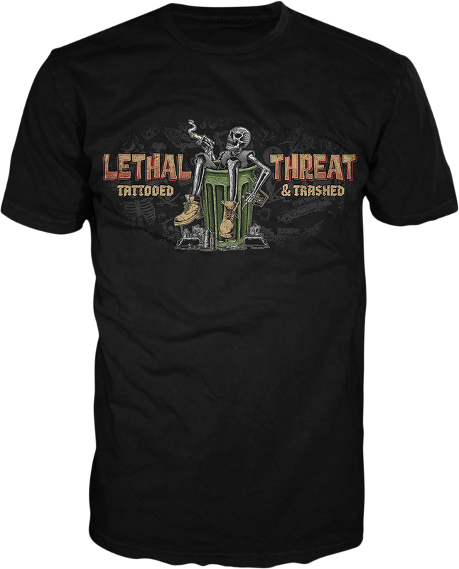 Lethal Threat Tattooed & Trashed T-Shirt - Black - Large LT20892L