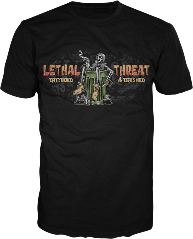 Lethal Threat Tattooed & Trashed T-Shirt - Black - Xl LT20892XL