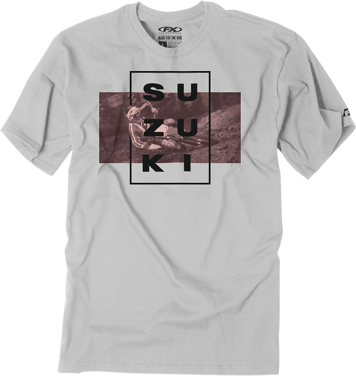 Factory Effex Suzuki Rider T-Shirt - Light Gray - Large 25-87404