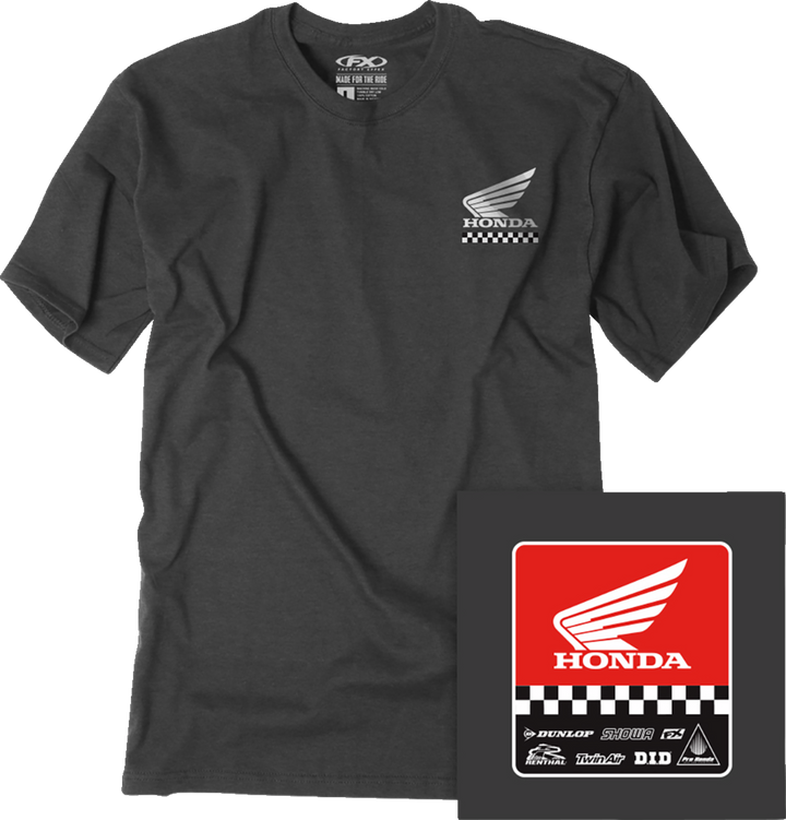 Factory Effex Honda Starting Line T-Shirt - Heather Charcoal - Xl 27-87306