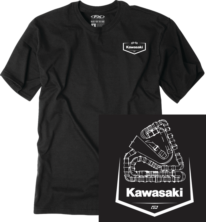 Factory Effex Kawasaki Track T-Shirt - Black - Medium 28-87102