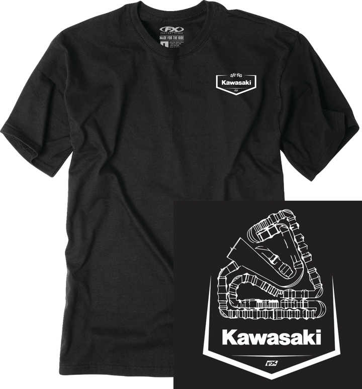 Factory Effex Kawasaki Track T-Shirt - Black - Xl 28-87106