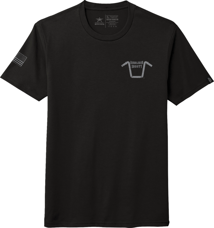 American Biker Handlebar Society Perfect Weight T-Shirt - Black/Gray - Large ABBHANDLEBAR08T104BL