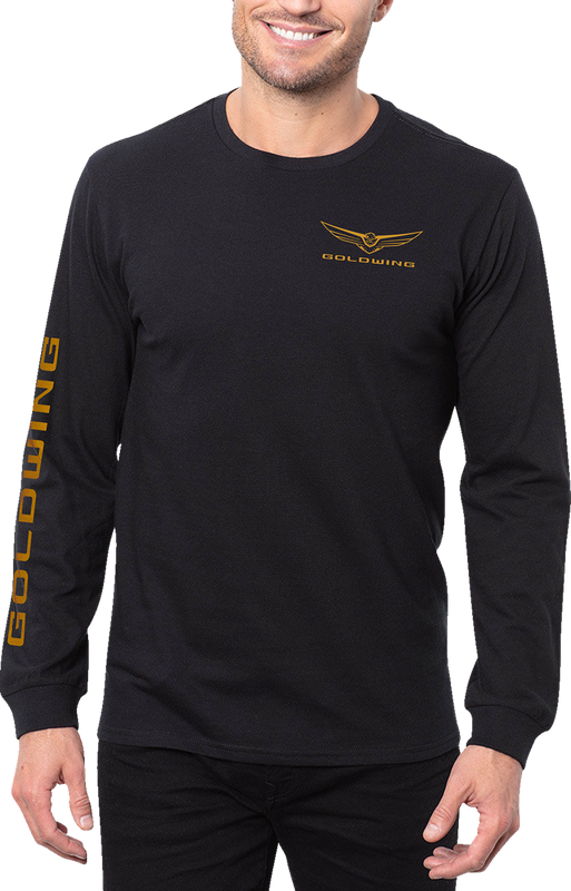 Honda Apparel Goldwing Long-Sleeve T-Shirt - Black/Gold - Large LEM25S-M52-L