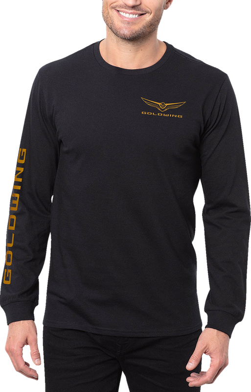 Honda Apparel Goldwing Long-Sleeve T-Shirt - Black/Gold - 2Xl LEM25S-M52-2X
