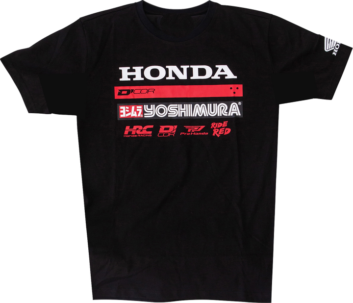 D'Cor Visuals Honda Factory2 T-Shirt - Black - Large 80-131-3