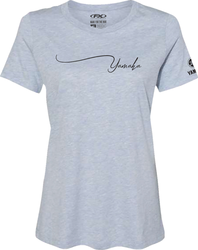 Factory Effex Women'S Yamaha Signature T-Shirt - Light Heather Blue - Medium 27-87242