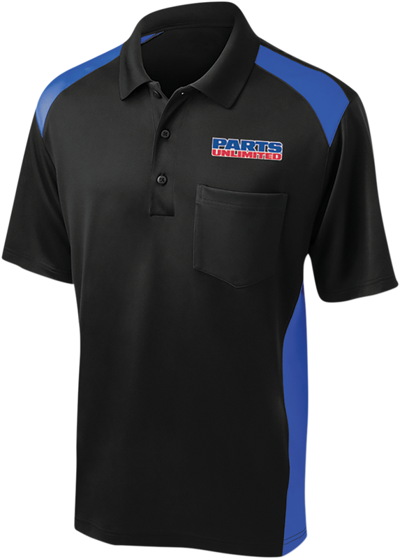 Throttle Threads Parts Unlimited Polo Shirt - Black/Blue - Medium PSU36CS416BRBMD