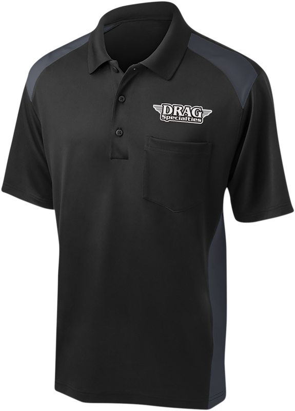 Throttle Threads Drag Specialties Polo Shirt - Black/Charcoal - 2Xl DRG30CS416BCH2X