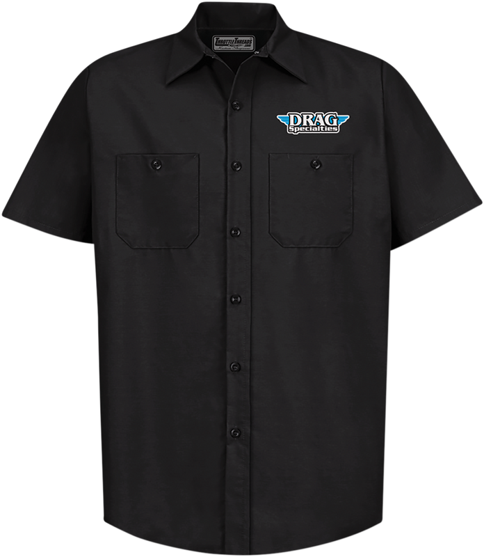 Throttle Threads Drag Specialties Shop Shirt - Black - 4Xl DRG31ST24BK4X