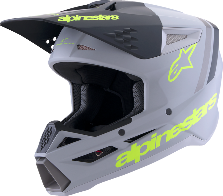 Alpinestars SM3 Helmet - Radium - Matte Gray/Black/Yellow Fluo - XS 8300826-9510-XS