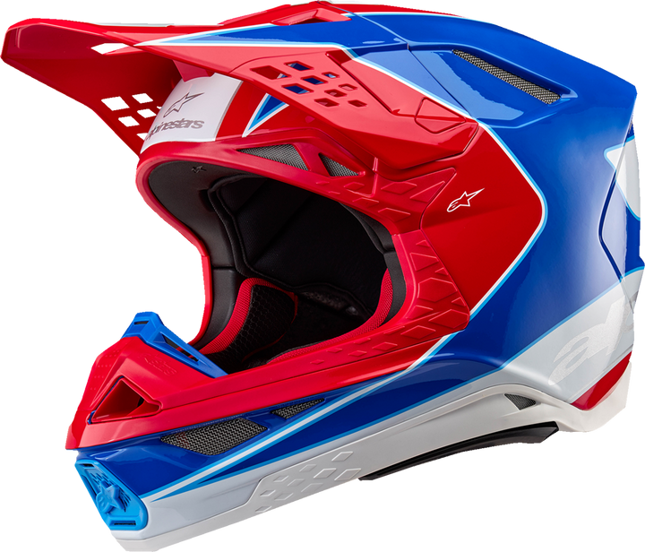 Alpinestars Supertech M10 Helmet - Aeon - MIPS - Gloss Bright Red/Blue - Small 8301923-3017-S