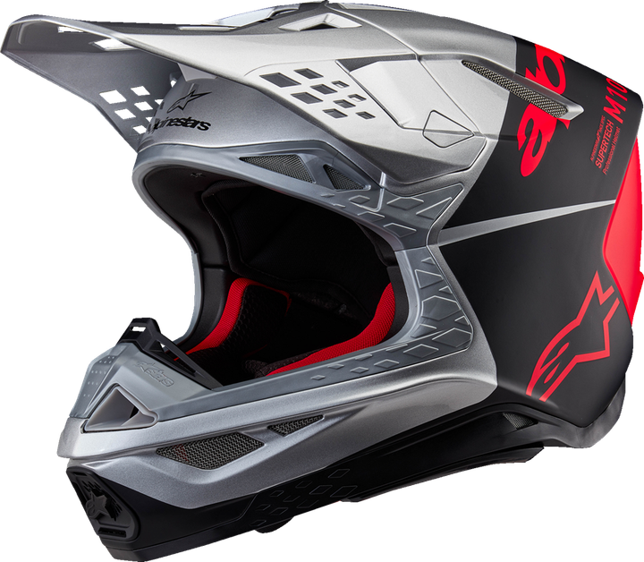 Alpinestars Supertech M10 Helmet - Flood - MIPS - Gloss Silver/Black/Orange Fluo - 2XL 8301023-1954-XXL