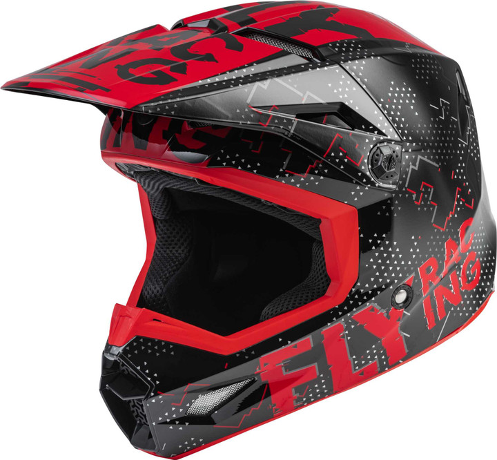 FLY RACING Youth Kinetic Scan Helmet Black/Red Ys F73-3490YS