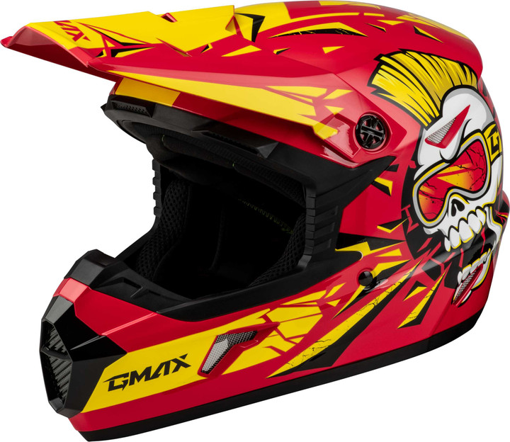 GMAX Youth Mx-46Y Unstable Helmet Red/Yellow Ys D3465230
