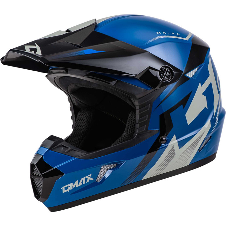 GMAX Mx-46 Compound Helmet Blue/Black/Grey 2X D3464438