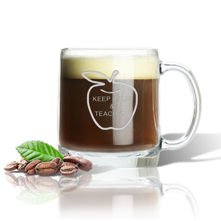 LARGE MUG (GLASS):  KEEP CALM AND TEACH ON