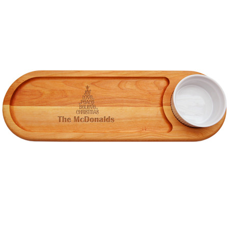 Personalized Joy-Love-Peace Tree Everyday Dip & Serve Board