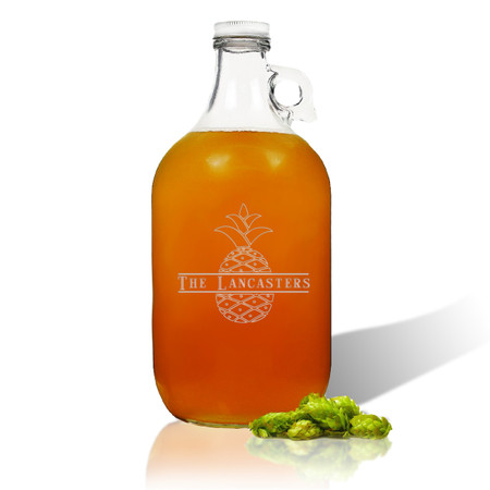 PERSONALIZED SPLIT LETTER PINEAPPLE 64oz GROWLER