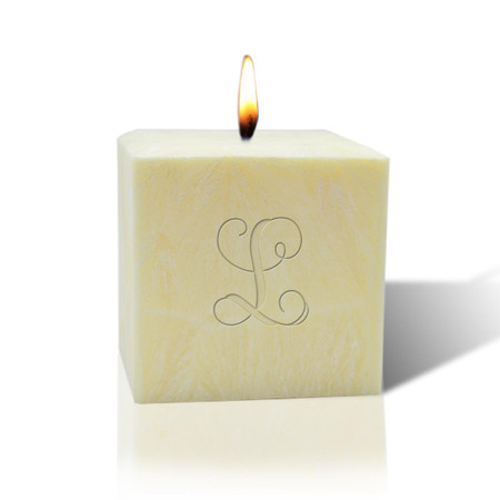 3" Citrus Escape Palm Wax Candle - Initial
