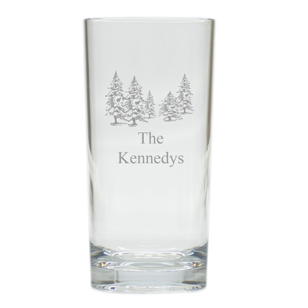 PERSONALIZED PINE TREES HIGHBALL: SET OF 4 (Unbreakable)