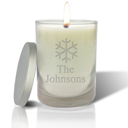Soy Glass Candle - Personalized Snowflake