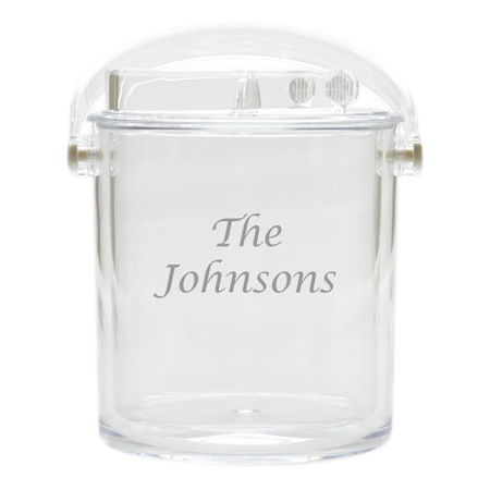 Personalized Insulated Ice Bucket with Tongs -PERSONALIZED