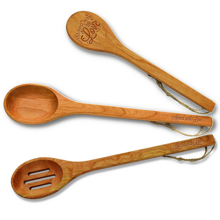 Cherry Wooden Spoon Set - Mixed with Love