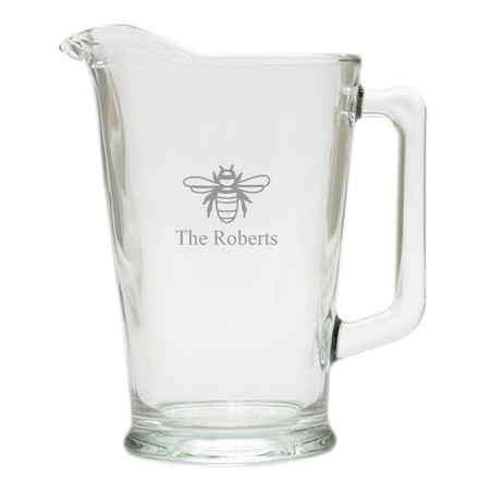 PERSONALIZED BEE PITCHER  (GLASS)