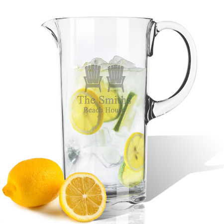 ICON PICKER Personalized Tritan Pitcher 55 oz  (Beach/Nautical)