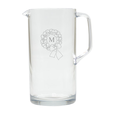 PERSONALIZED INITIAL WREATH PITCHER  (Unbreakable)