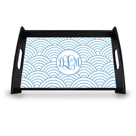 Personalized Serving Tray - Wild Blue Lupin Vine Monogram