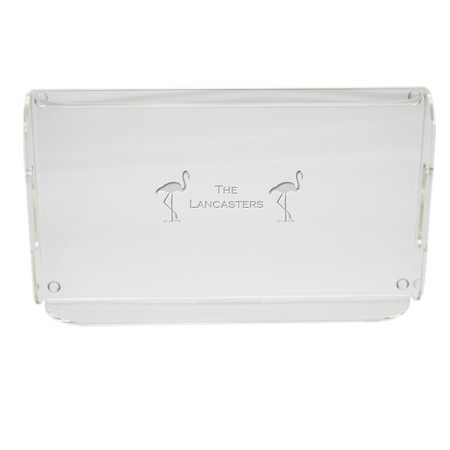 Personalized Acrylic Serving Tray - Flamingo