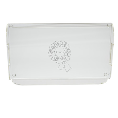 Personalized Acrylic Serving Tray - Wreath with Name