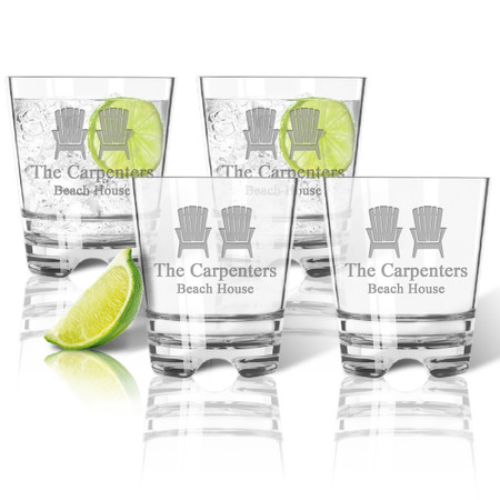 Tritan Double Old Fashioned Glasses 12oz (Set of 4) : Adirondack Chairs