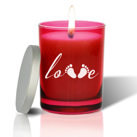 Ruby Soy Glass Candle - Love Footprint