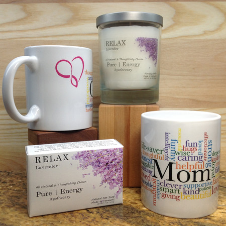 Lavender Soap, Candle and Mom Mug Set