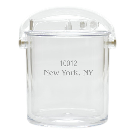 Personalized Insulated Ice Bucket with Tongs - Zip Code