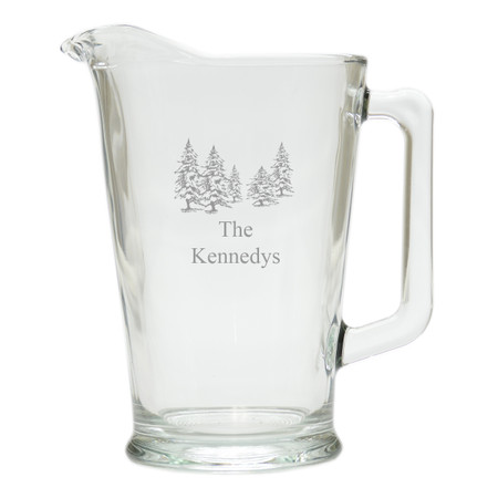 PERSONALIZED PINE TREES PITCHER  (GLASS)