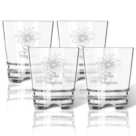 PERSONALIZED FIREWORKS OLD FASHIONED - SET OF 4 (Tritan Unbreakable)