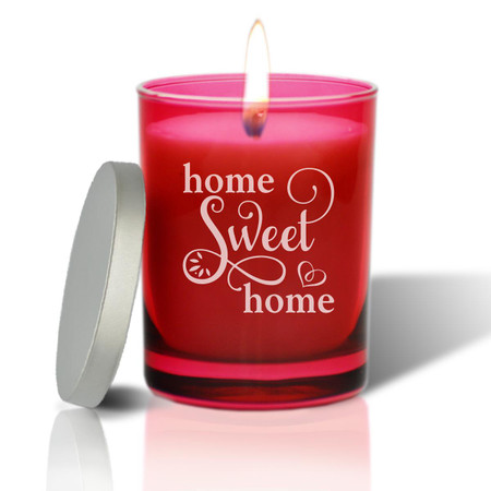 Ruby Soy Glass Glass Candle - Home Sweet Home