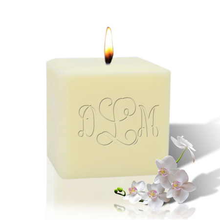 3" Soy Pillar Candle - Vine Monogram