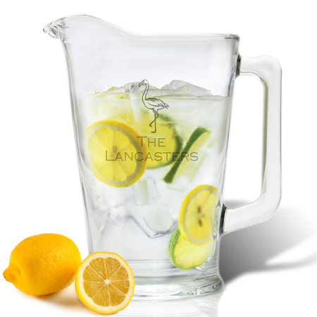 PERSONALIZED FLAMINGO  PITCHER  (GLASS)