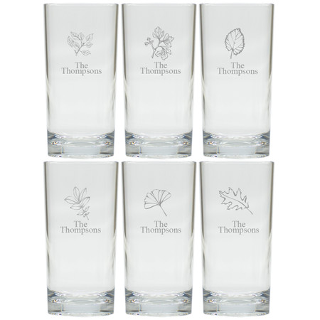 PERSONALIZED LEAVES COOLER: SET OF 6 (Glass)
