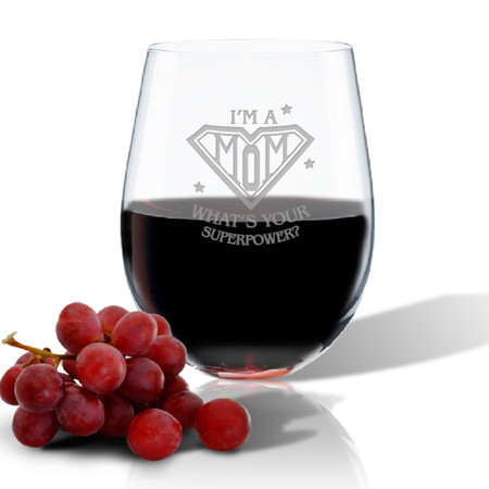 SINGLE Wine Tumbler - (GLASS) - SUPER MOM